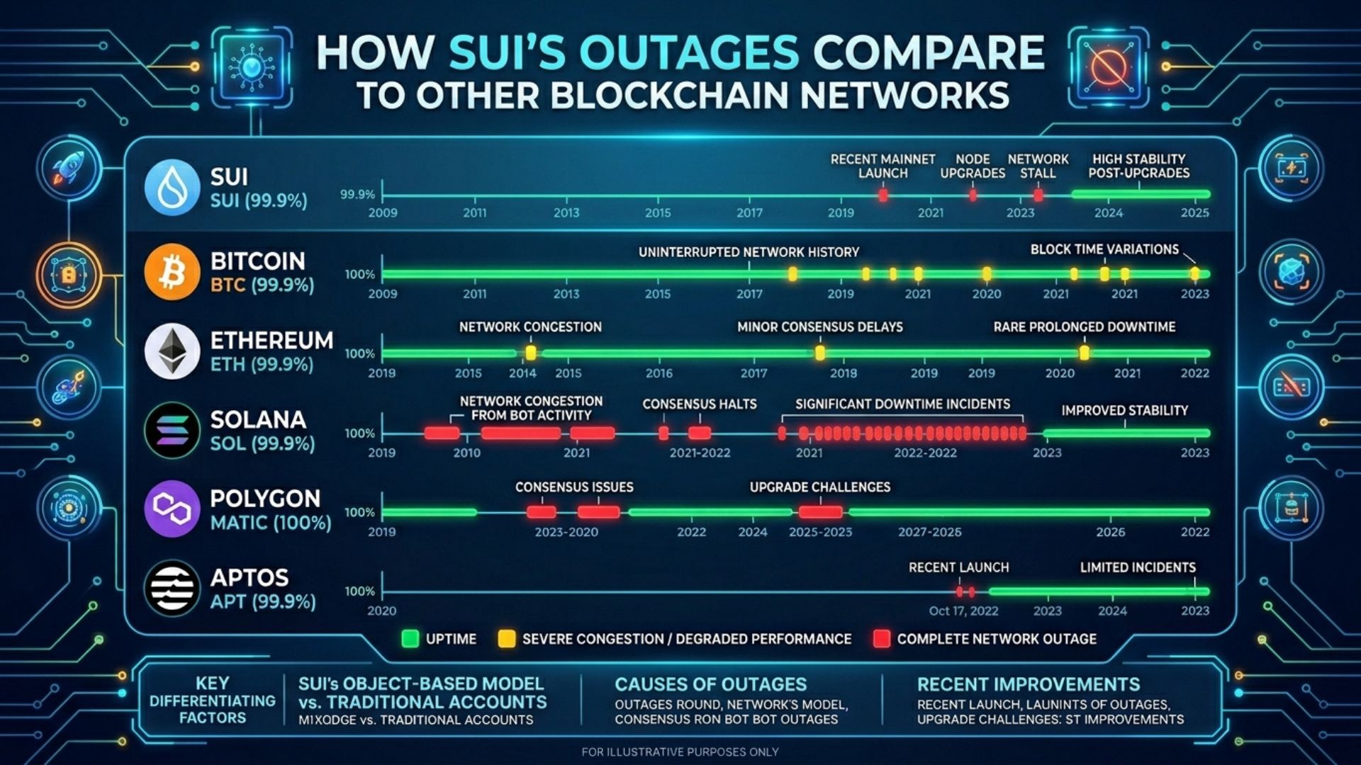 How Sui's Outages Compare to Other Blockchain Networks